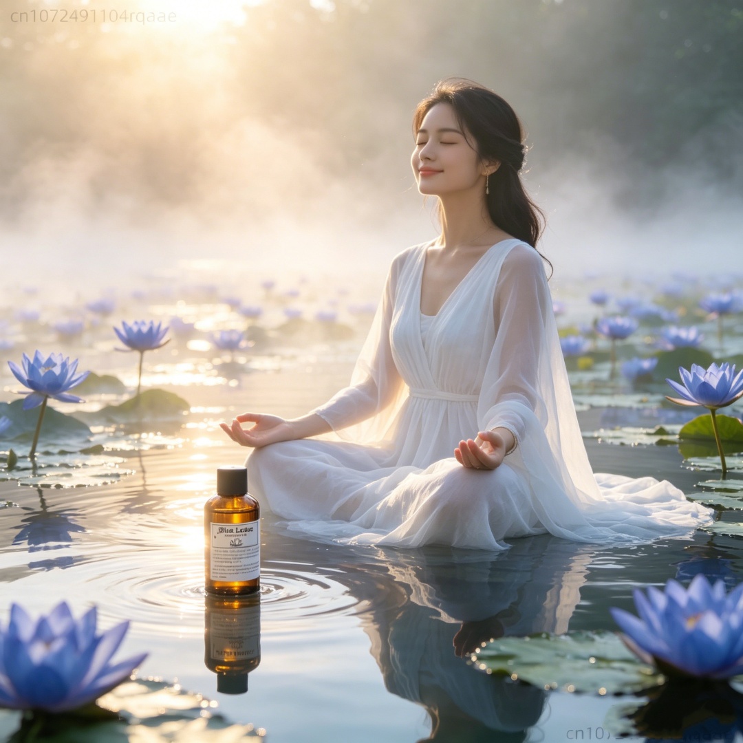 Home Fragrance Organic - น้ำมันหอมระเหยบัวหลวงสีน้ำเงินบริสุทธิ์จากธรรมชาติ สำหรับอโรมาเธอราพี เครื่องกระจายกลิ่น สมาธิ การผ่อนคลาย ช่วยการนอนหลับ