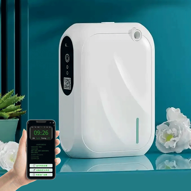 Home Fragrance Aroma - เครื่องกระจายกลิ่นหอม 200 ลูกบาศก์เมตร ควบคุมผ่านแอป Bluetooth ติดผนัง