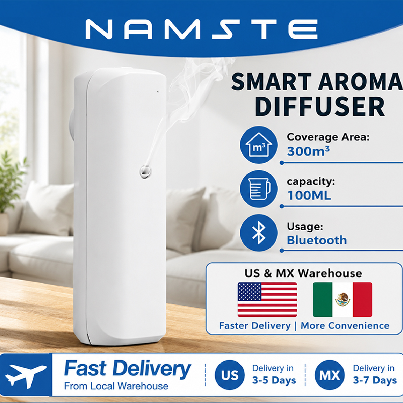 Home Fragrance Elements - เครื่องกระจายกลิ่นน้ำมันหอมระเหย NAMSTE แบบบลูทูธ สำหรับใช้ในบ้าน ห้องน้ำ พร้อมปลั๊กเสียบ